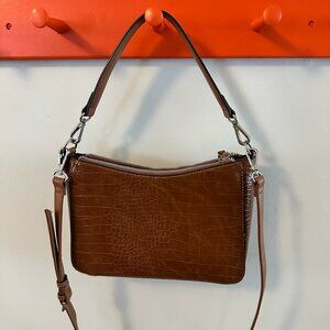 Nine West Rhe Mini Crocodile Saddle Tan Purse